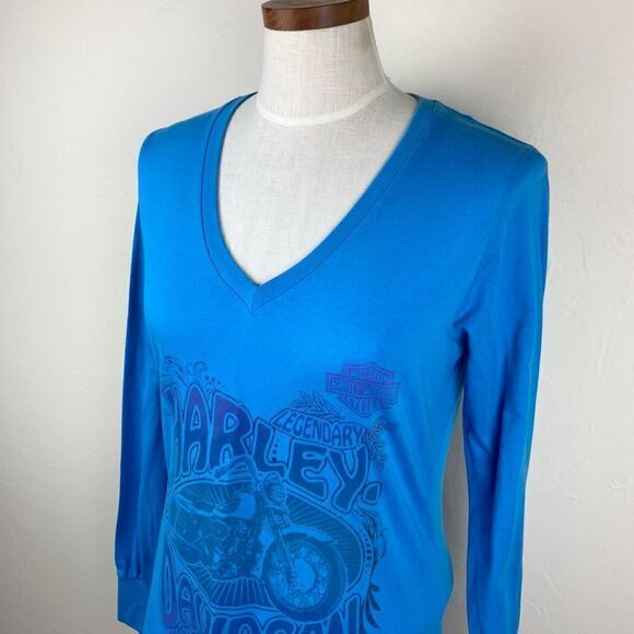 Vintage Harley Davidson Long Sleeve Tee - Blue & Purple - Picture 2 of 6
